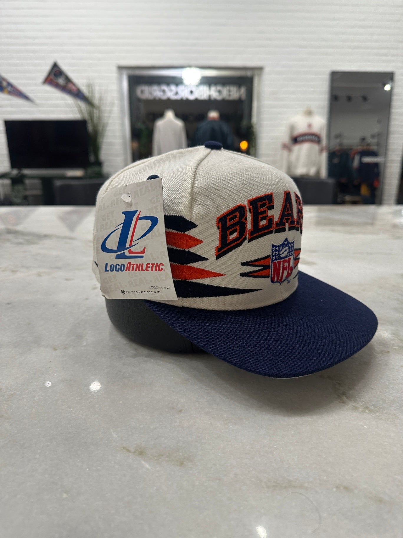 NFL Hat Cream, Navy, Orange, Red