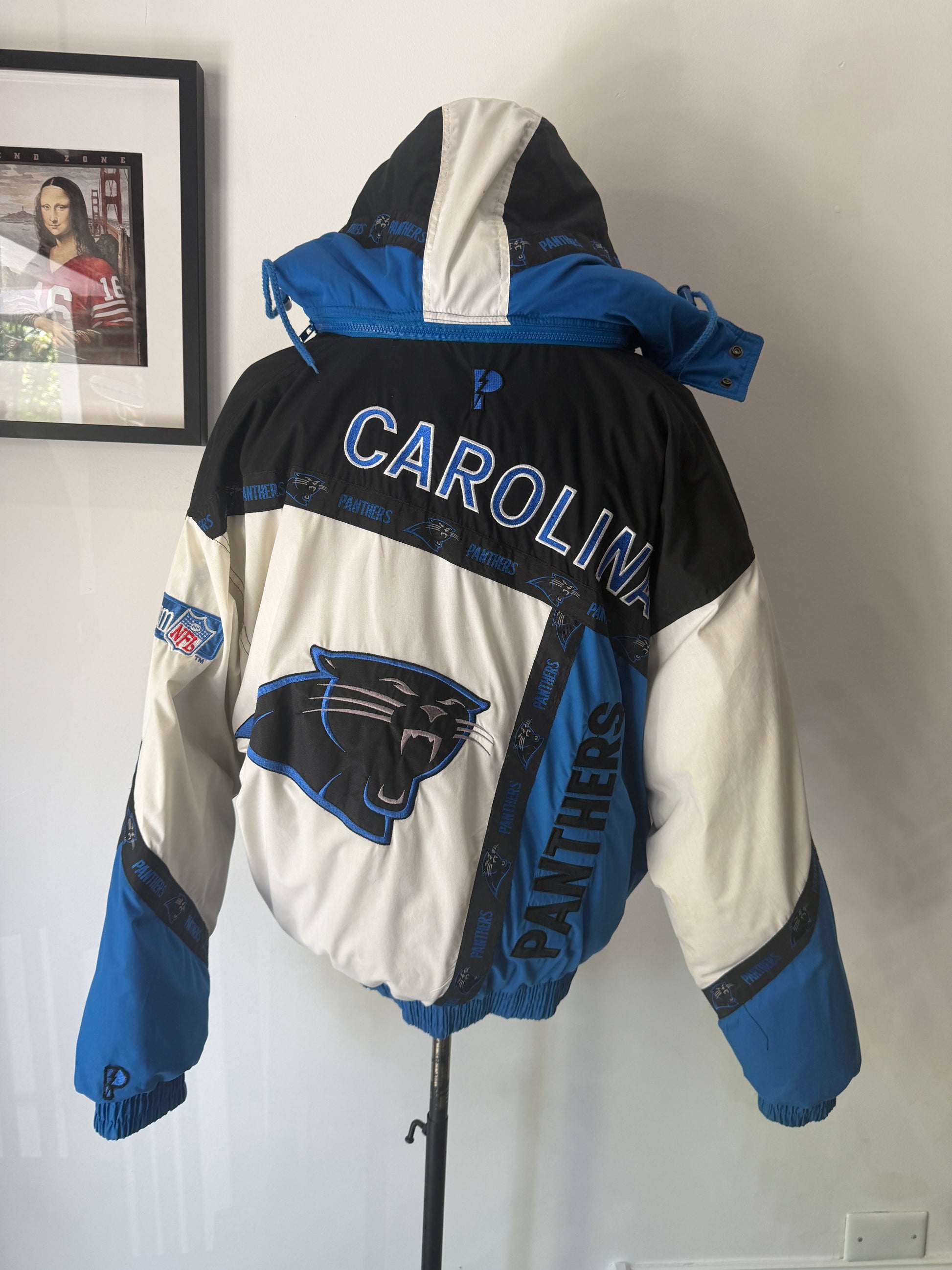 (Mens 2XL) 90s Pro Player North Carolina Panthers Jacket