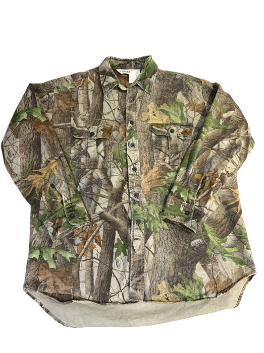 (Mens XL) Camo Button Up Shirt