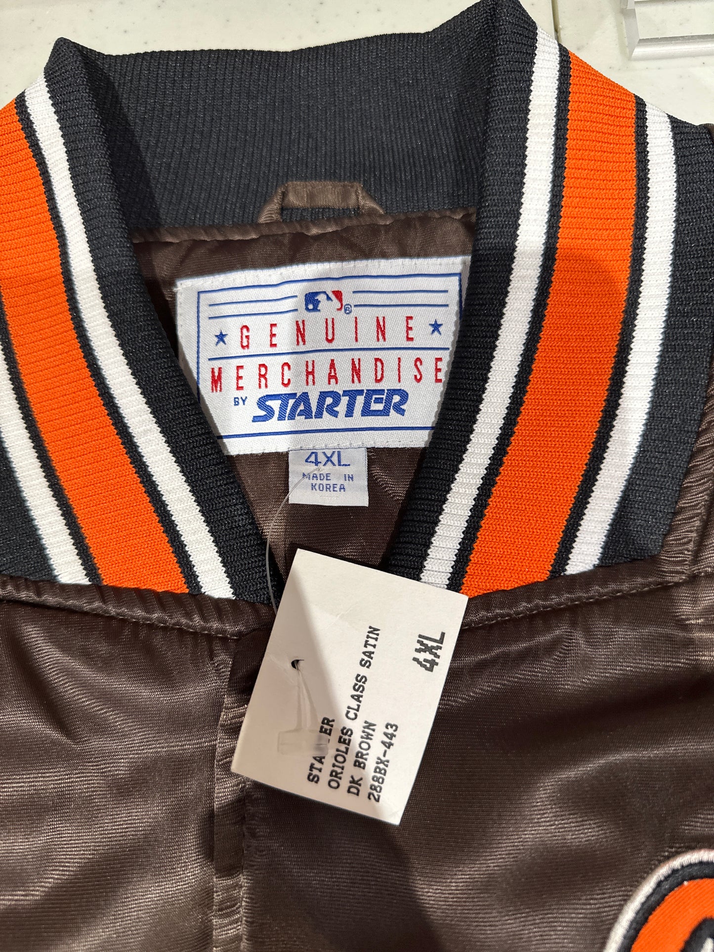 (Mens 4X) 90s Starter Baltimore Orioles Bomber Jacket 007