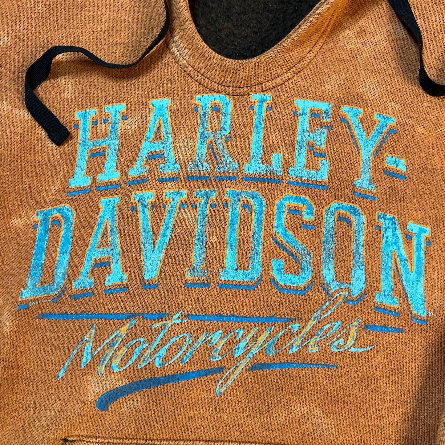 Harley Davidson Hoodie Womans Small Kenosha Orange Sweat Shirt Pullover Motorcycle