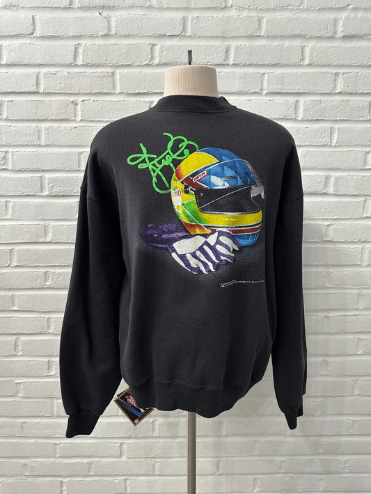 (Mens XXL) 90s Hanes F1 Ayrton Senna Crewneck Sweater|1165