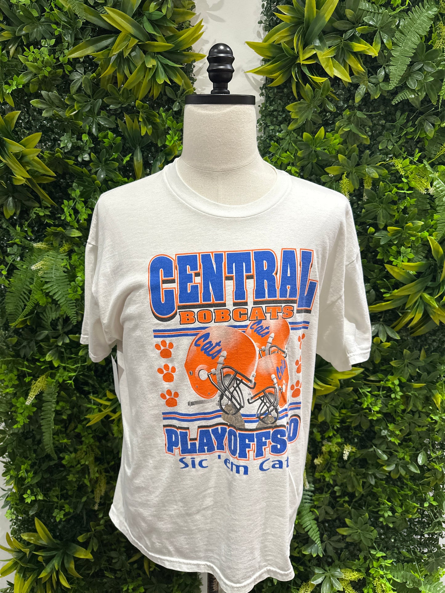 (Mens Large) 90s Central Bobcats Shirt 007