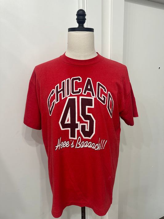 (Mens XL) 90s Chicago Bulls 'He's Baaack...' Shirt 007