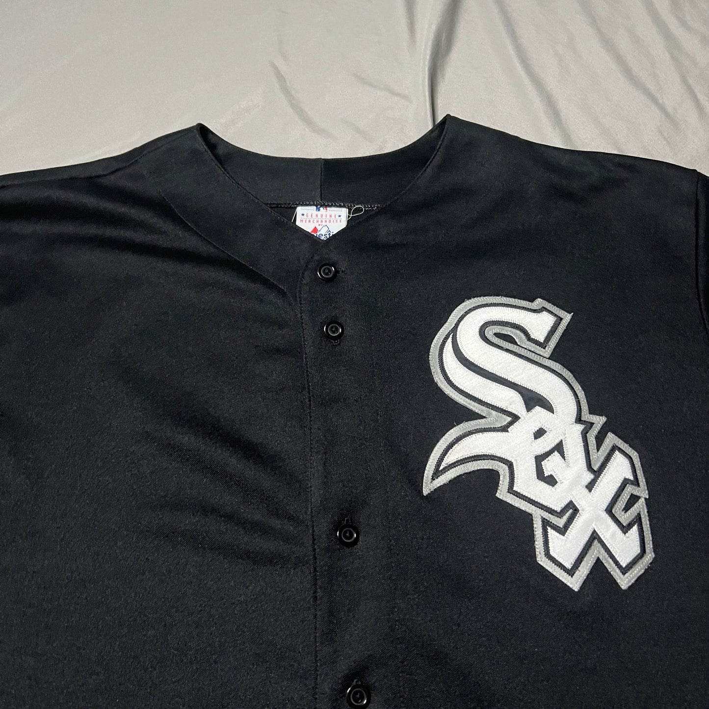 Chicago White Sox Jersey Mens 2XL XXL Blank No Name Majestic MLB Baseball Black&nbsp;