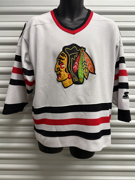 (Mens Large) 90s Starter Chicago Blackhawks Jersey|2768