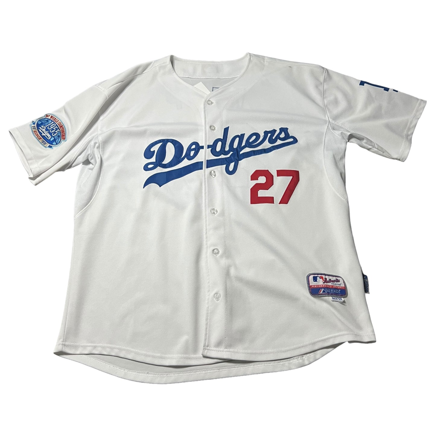 Matt Kemp LA Dodgers Jersey Mens 56 Majestic MLB #27 1st World Championship