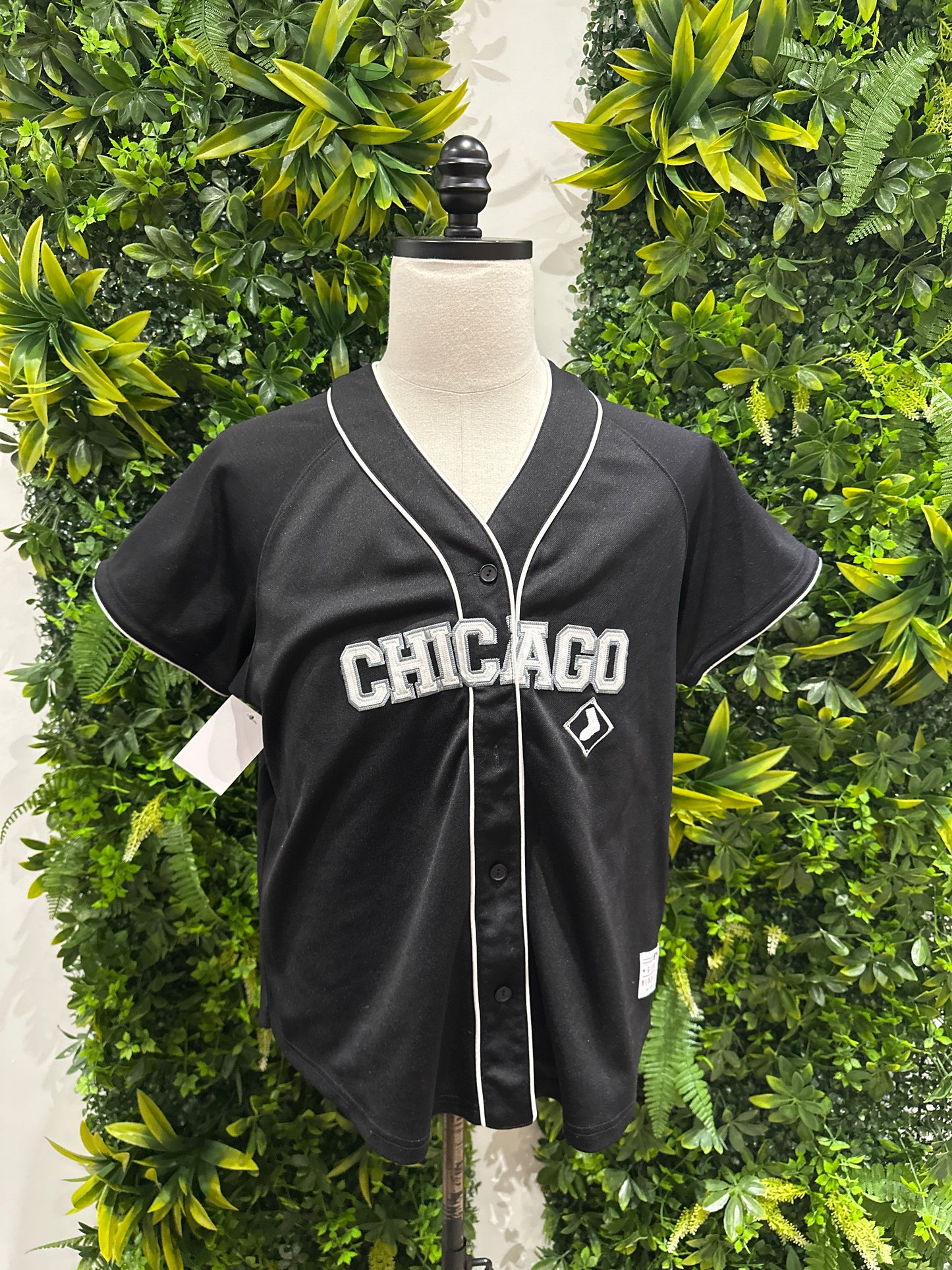 (Womens Medium) MLB Chicago White Sox Black Jersey 007