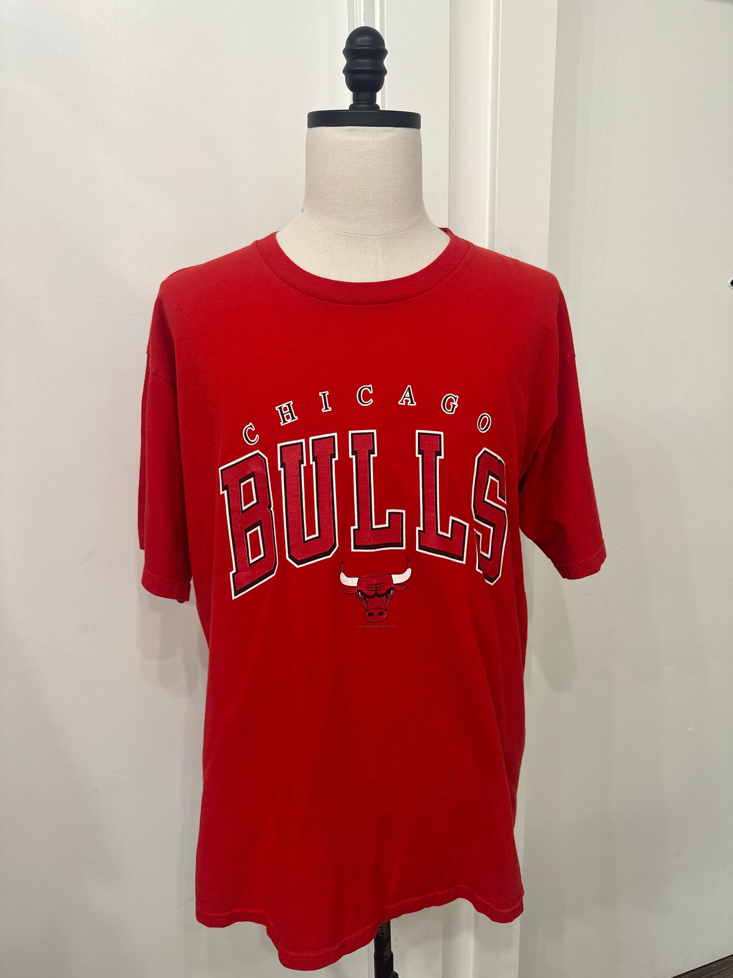 (Mens XL) 90s Chicago Bulls Spell-Out Shirt 007