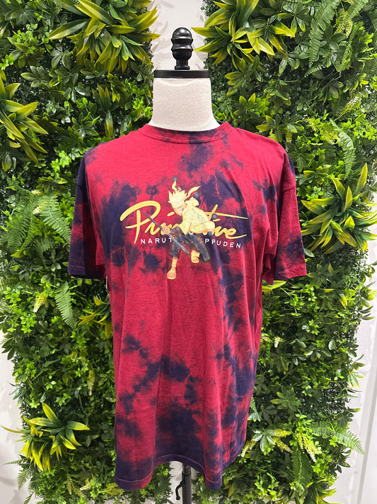 (Mens Large) Naruto Shippuden Red Tye-Dye Shirt 007