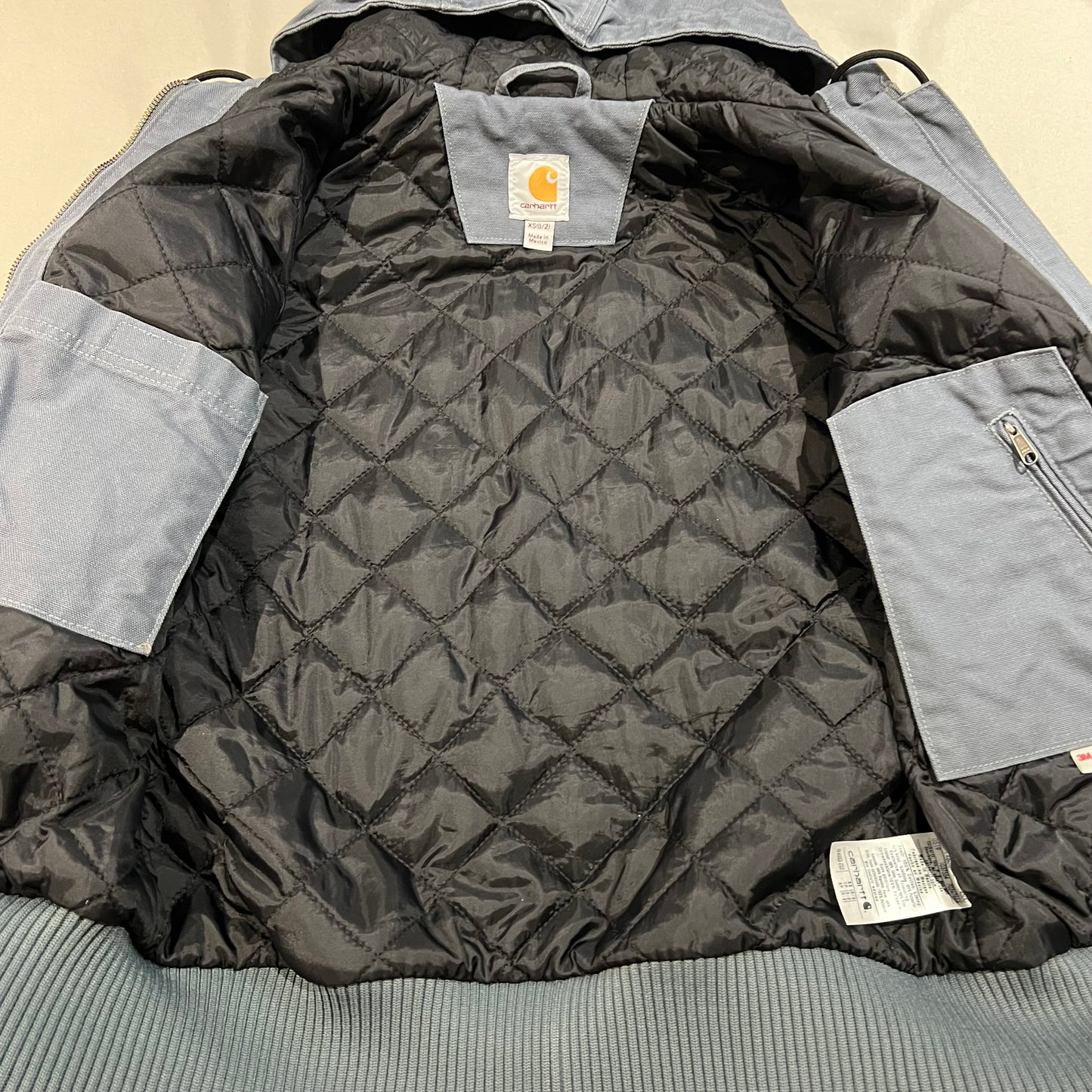 Carhartt Active Jacket Womans XS 0/2 Quilt Lined Gray Blue