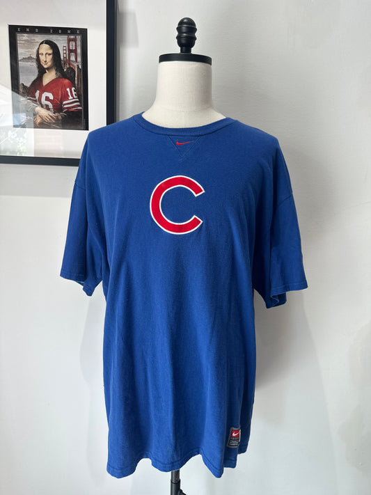 (Mens 2XL) 90s Chicago Cubs Center Swoosh Nike Shirt