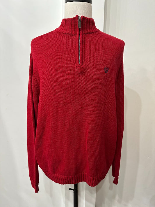 (Mens XXL) Chaps Red 1/4 Zip Knitted Sweater|2825