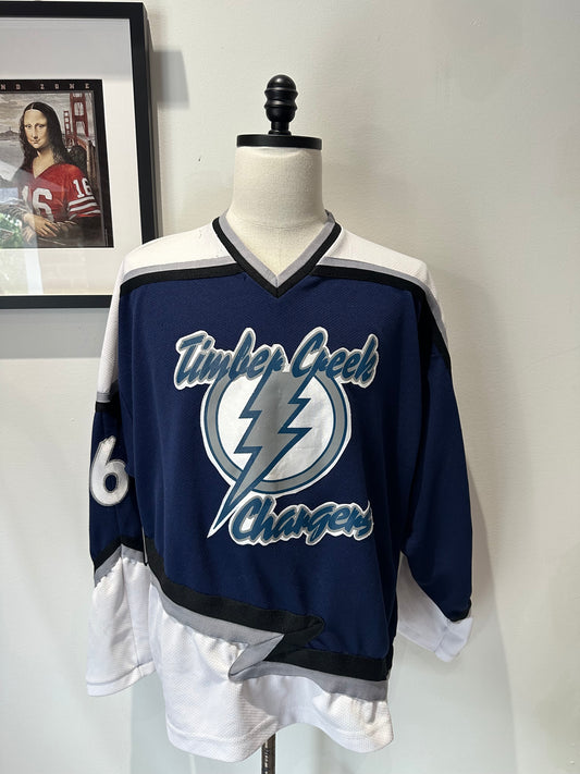 (Mens Medium) 90s Timber Creek Chargers Hockey Jersey 007