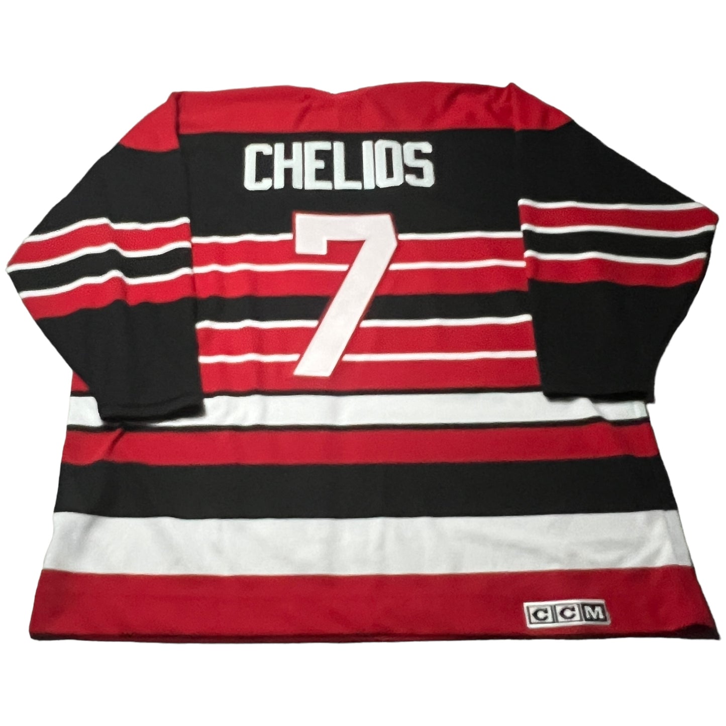 Chris Chelios Jersey Chicago Blackhawks Mens Jumbo CCM #7 Vintage Hockey