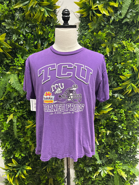 (Mens Large) 2010 TCU Horned Frogs Tostitos Fiesta Bowl Shirt 007