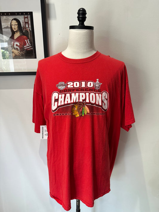 (Mens XL) 2010 Chicago Blackhawks Champs shirt 007