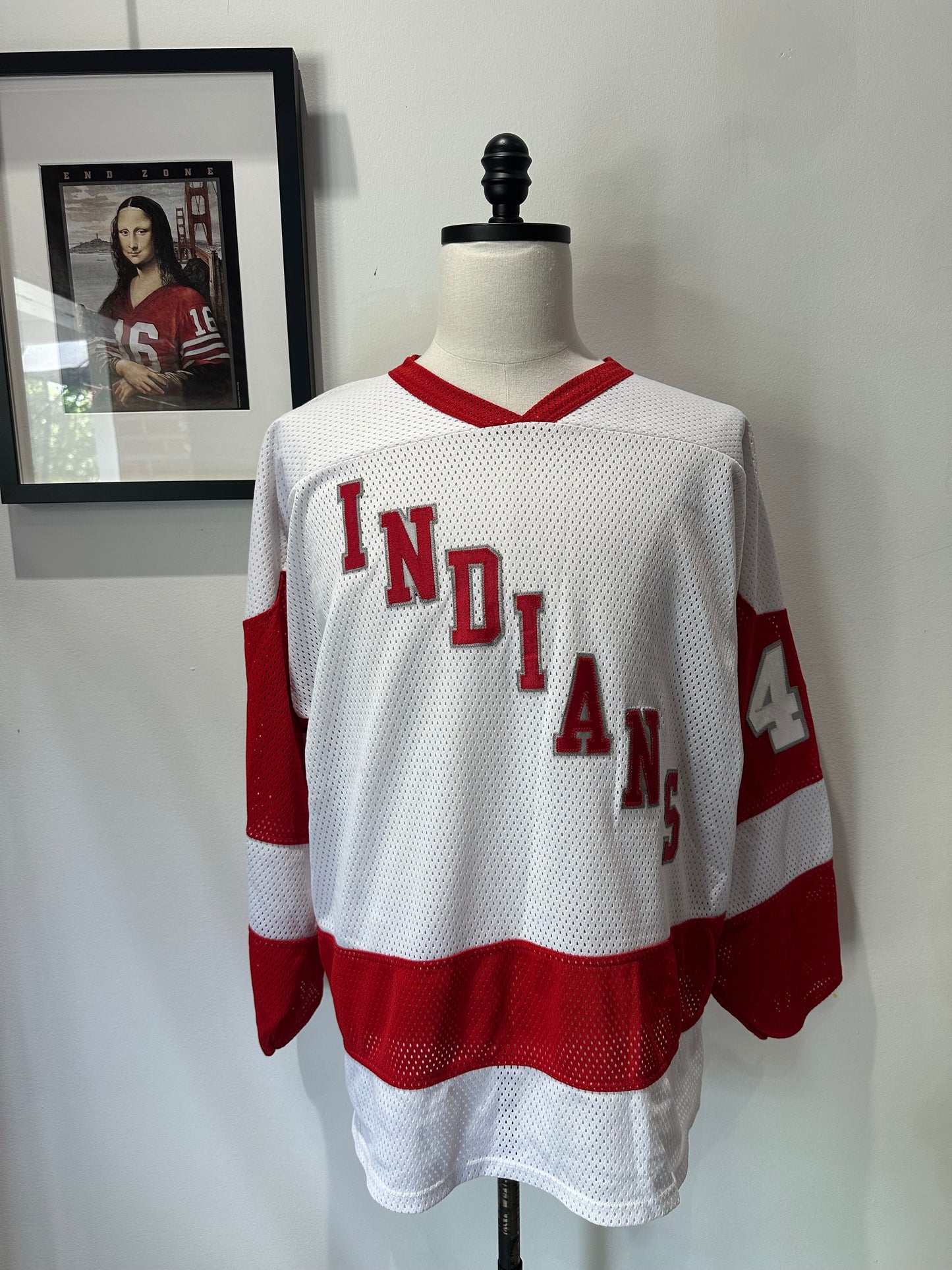 (Mens XL) 90s Indians Hockey Jersey 007