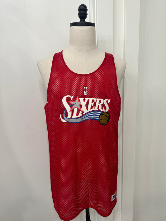 (Mens Large) 90s Philadelphia Sixers Reversible Jersey 007