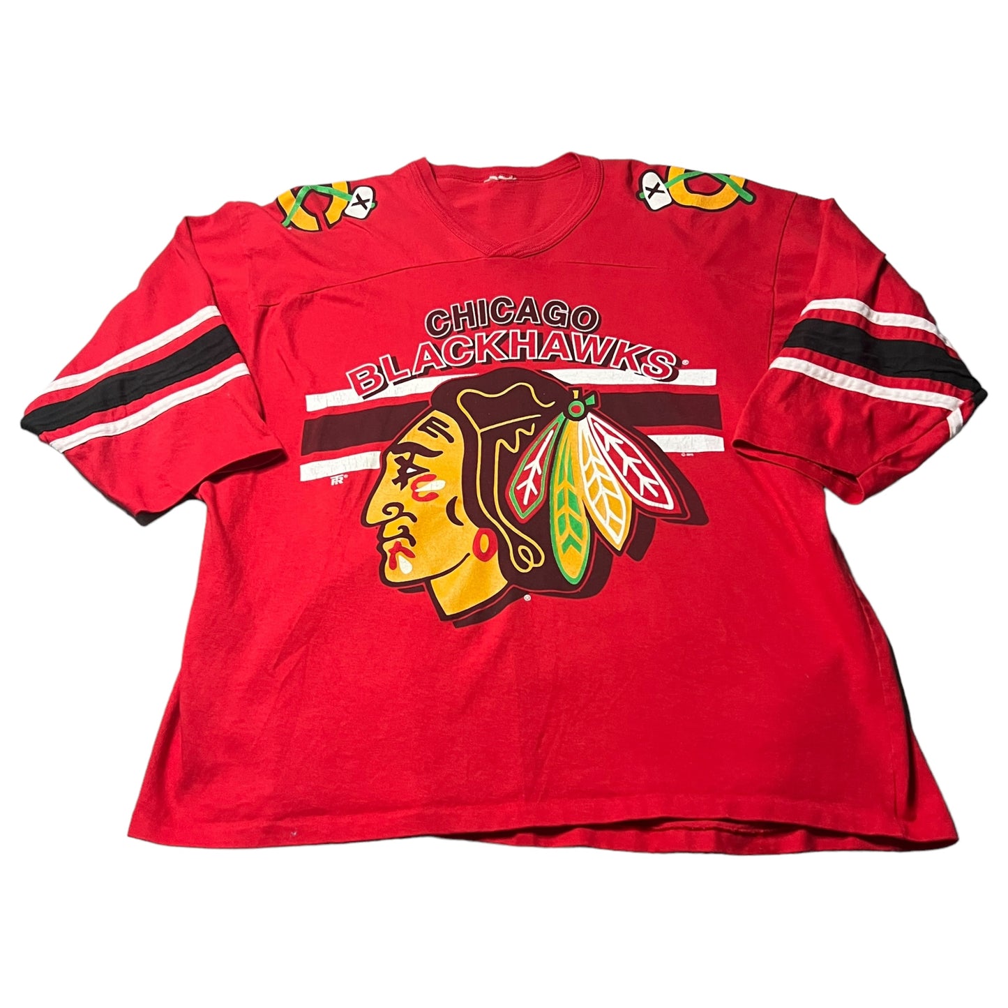 Vintage Chicago Blackhawks Jersey Shirt Womans XL 90's NHL Red