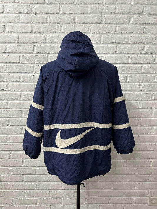 (Mens L) Vintage 90s Blue Nike Puffer Jacket|871