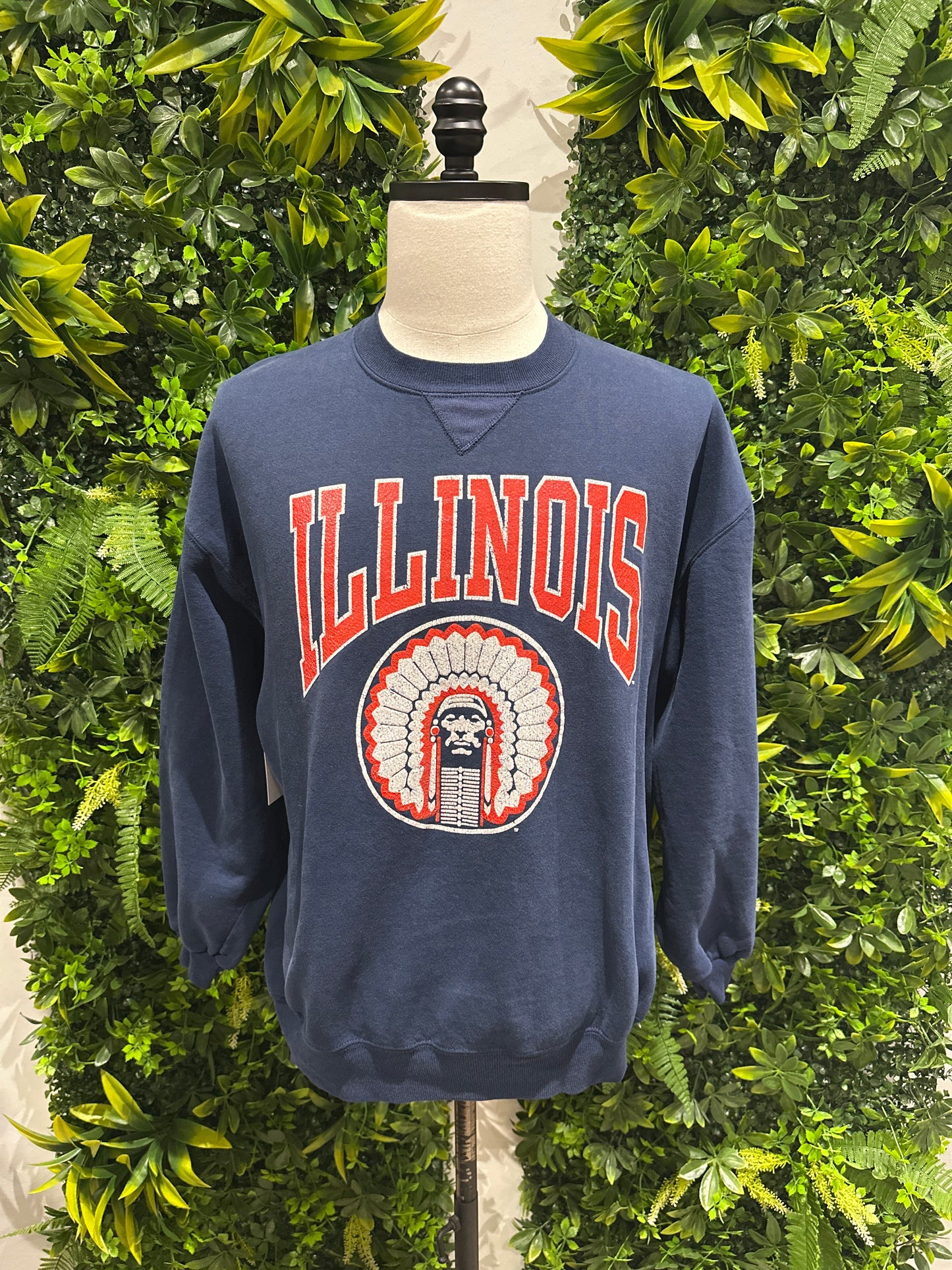 (Mens XL) 90s University of Illinois Spell-Out Sweater 007