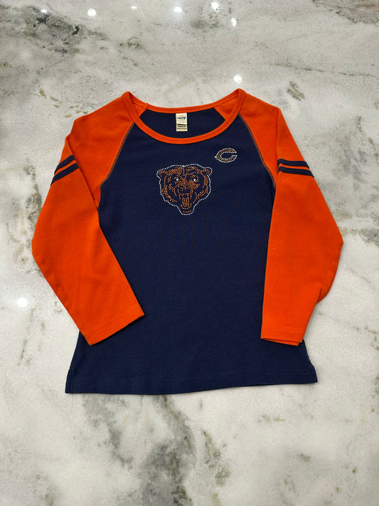 (Girls Medium) NFL Chicago Bears Rihnestone Shirt 007