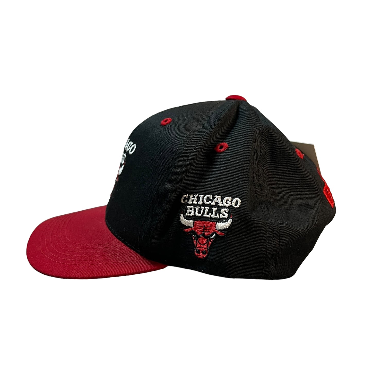 Vintage Chicago Bulls Kids Youth Snapback Hat Black Red NBA Adjustable