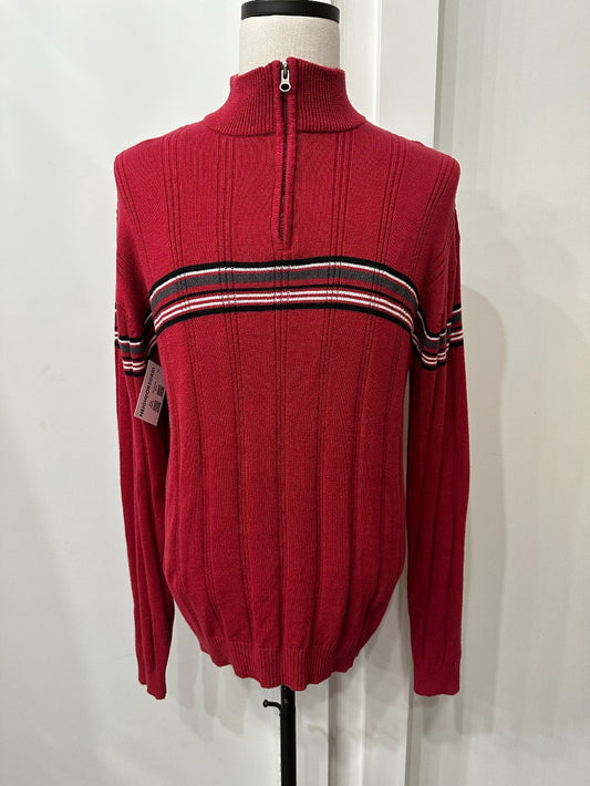 (Womens XXL) XG Red 1/4 Zip Knit Sweater|2829