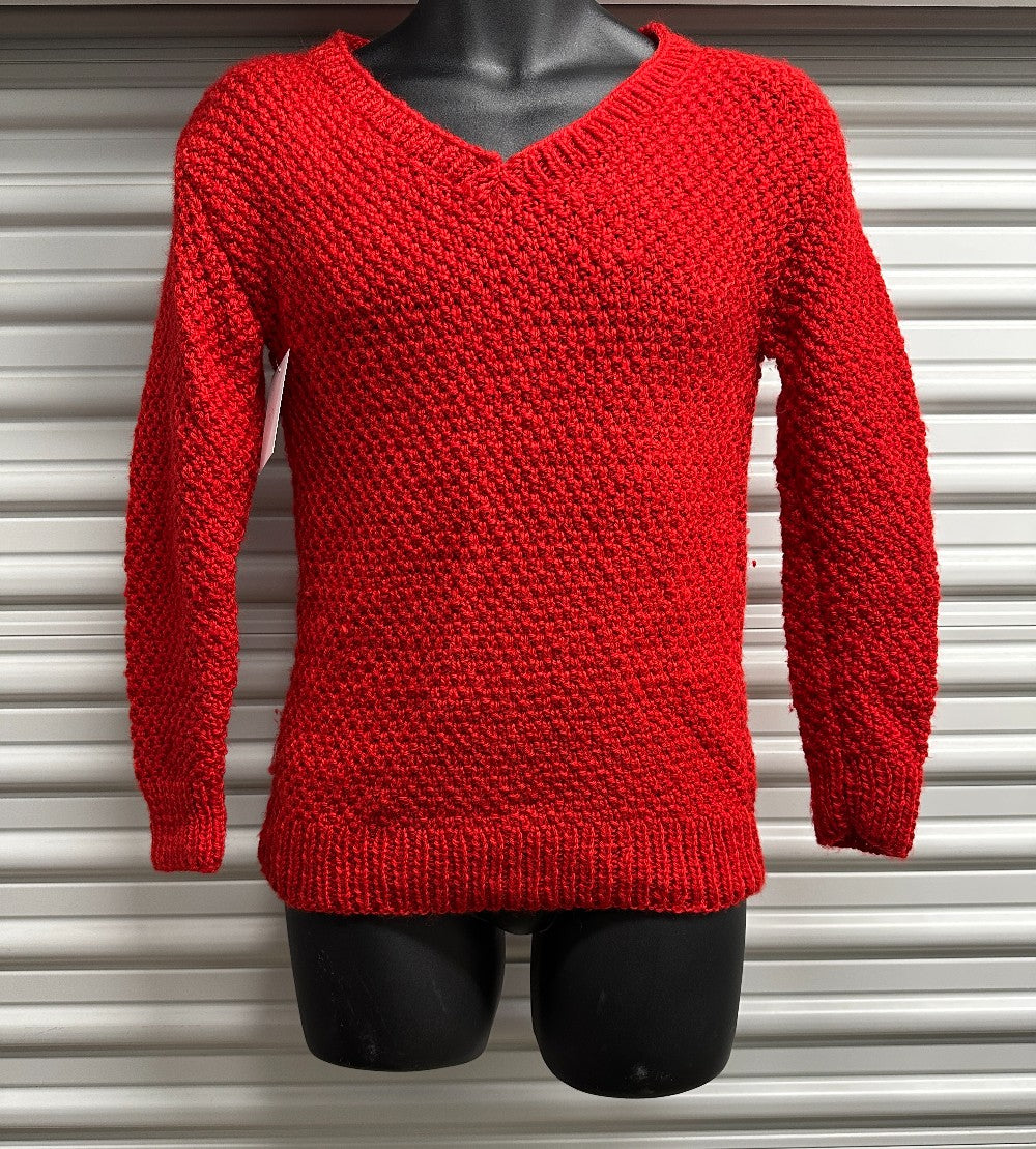 (Womens S) Vintage Red Knitted Sweater|1771