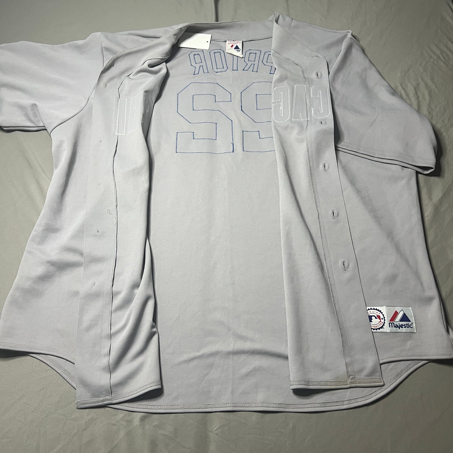 Mark Prior Jersey Chicago Cubs Mens 4XL XXXXL #22 Stitch Sewn Gray MLB