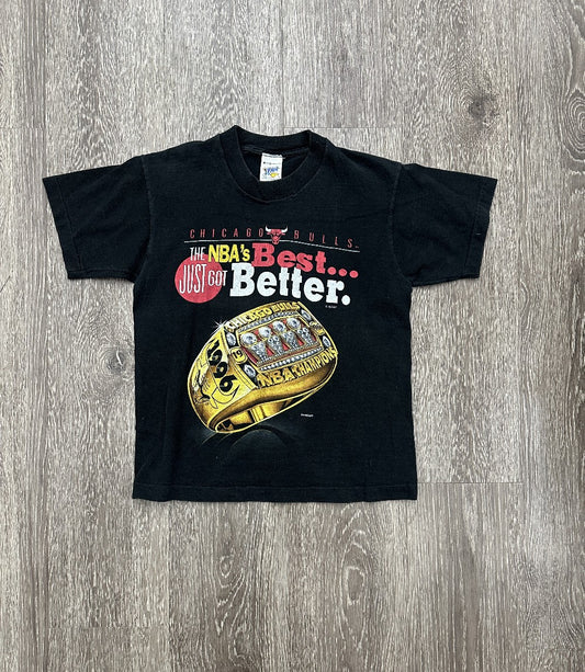 (Kids M 10-12) 90s Chicago Bulls NBA Champ Shirt|2618