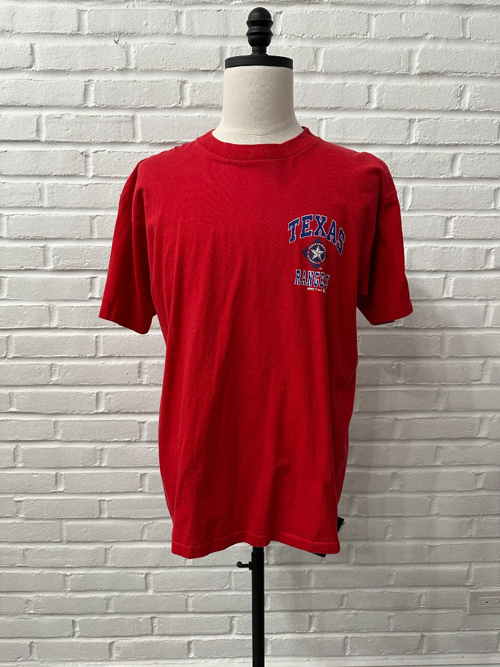 (Mens XL) Vintage 90s Bike Texas Rangers Red T-shirt|985