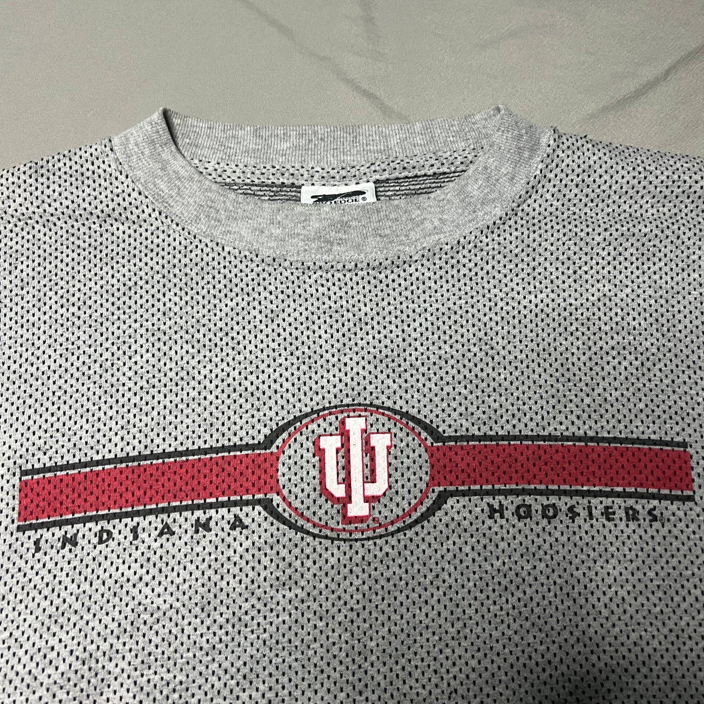 Vintage Indiana University Shirt Mens Medium Hoosiers 90's Gray Short Sleeve