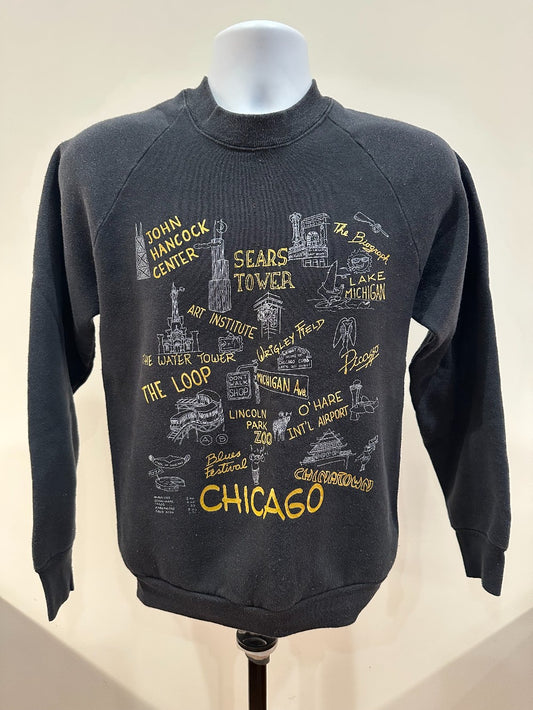 (Mens Medium) 90s Chicago Landmarks Sweatshirt|1252