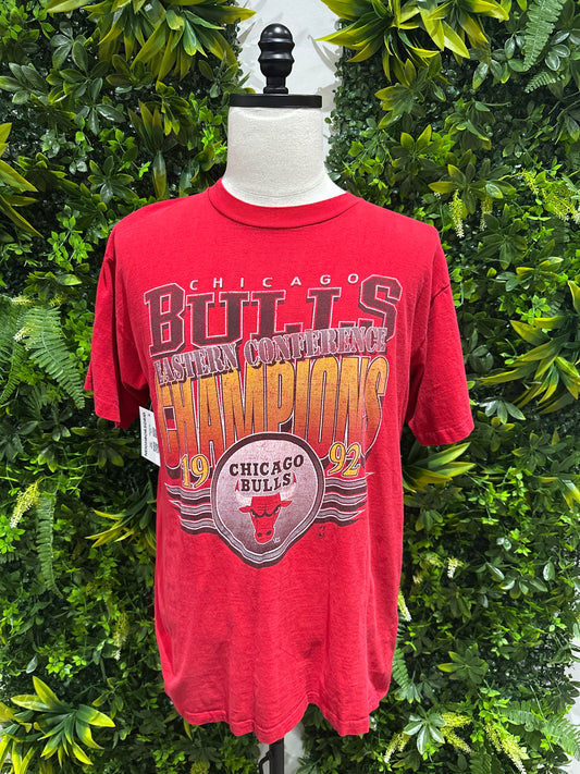 (Mens Large) 1992 Chicago Bulls 'Eastern Conference Champs' Shirt 007