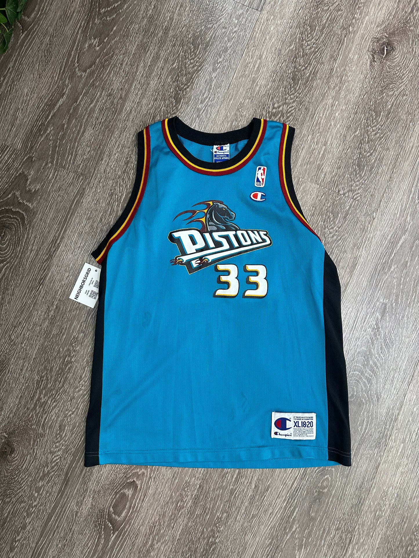 (Kids XL) 90s Detroit Pistons 'Grant Hill' Jersey 007