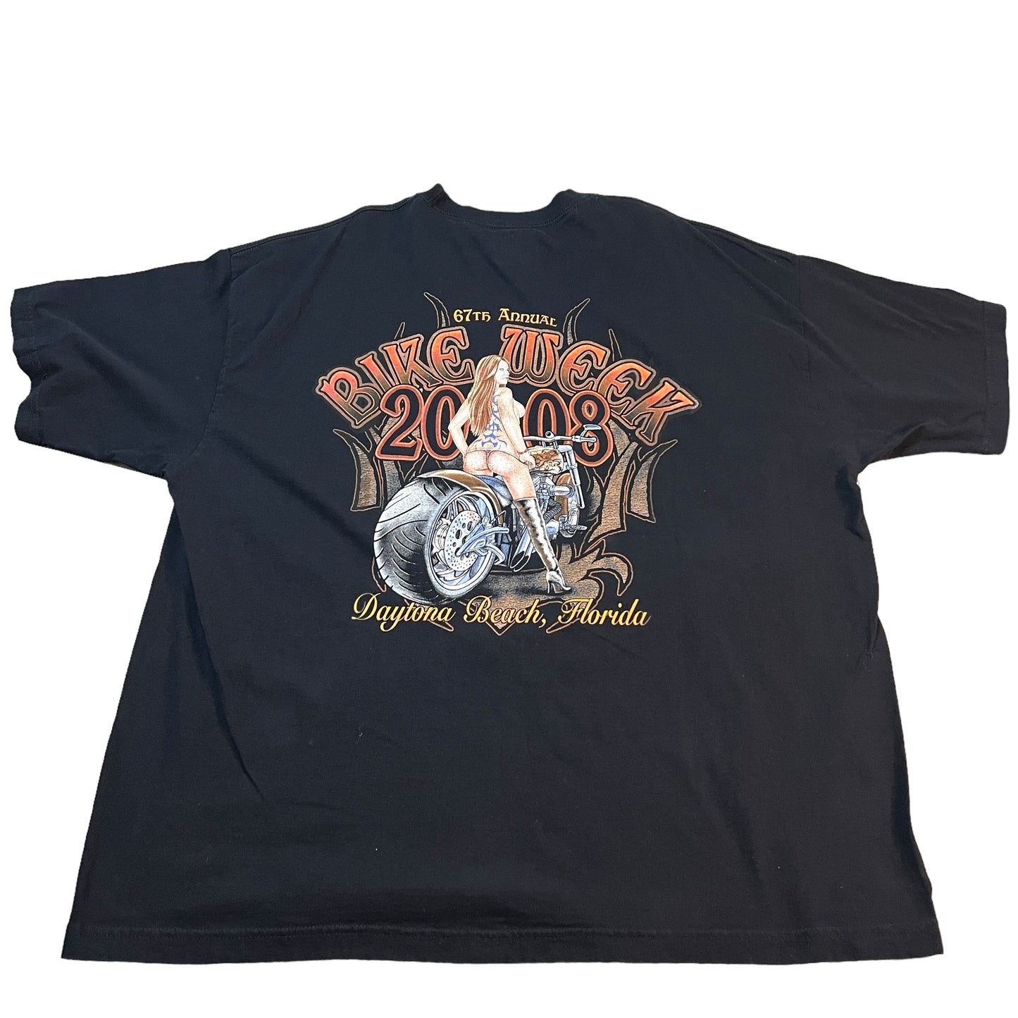 Bike Week 2008 Daytona Beach Shirt Mens 2XL XXL Black Motorcycle Short Sleeve