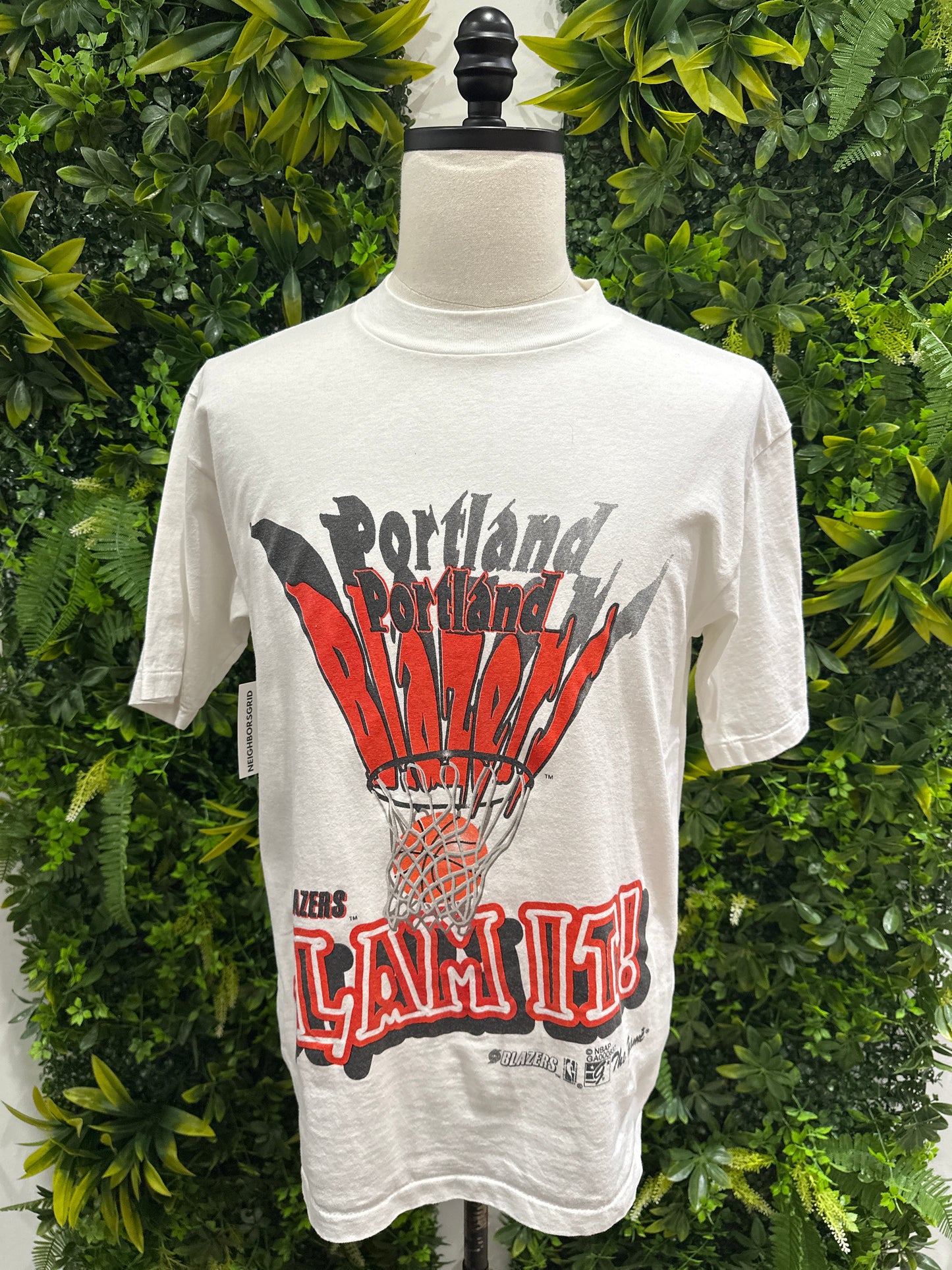 (Mens Large) 90s Portland Trail Blazers 'Slam it' Shirt 007