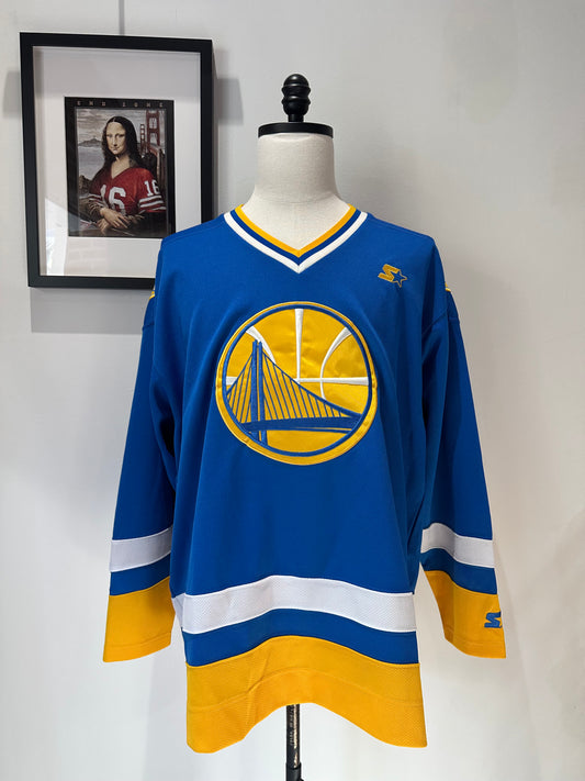 (Mens Large) Golden State Warriors STARTER Hockey Jersey