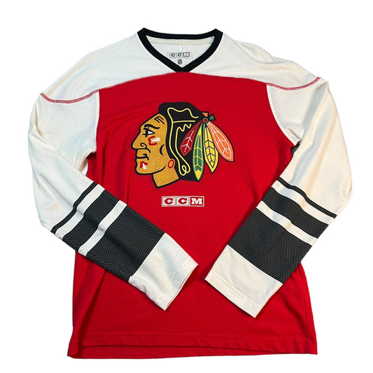 Chicago Blackhawks Jersey Shirt Mens Small CCM NHL Long Sleeve