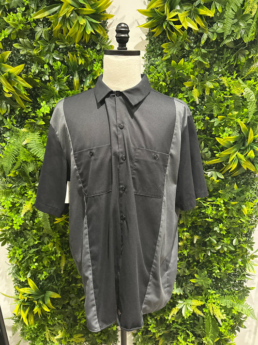 (Mens 2X) Dickies Black Button-Up Shirt 007