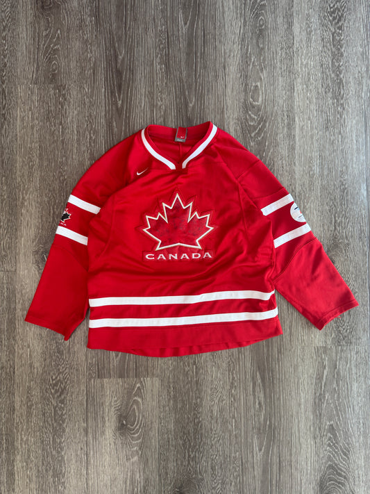 (Kids L/XL) 90s Nike Canada Hockey Jersey