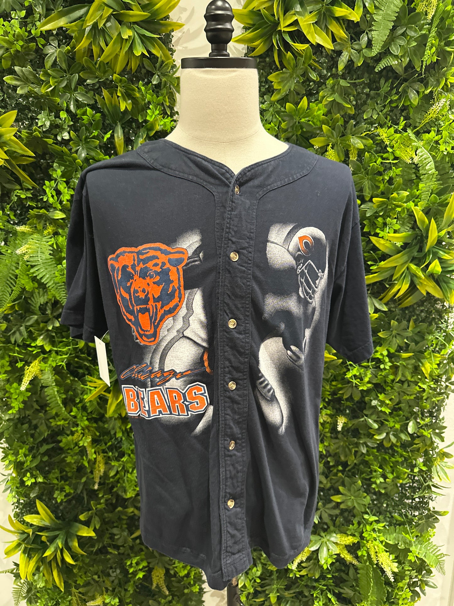(Mens Large) 90s Chicago Bears Button-Up Shirt 007
