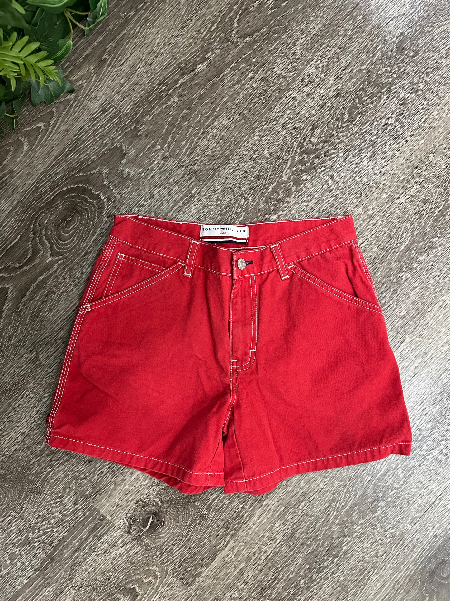(Womans 2) Tommy Hilfiger Red Denim Shorts