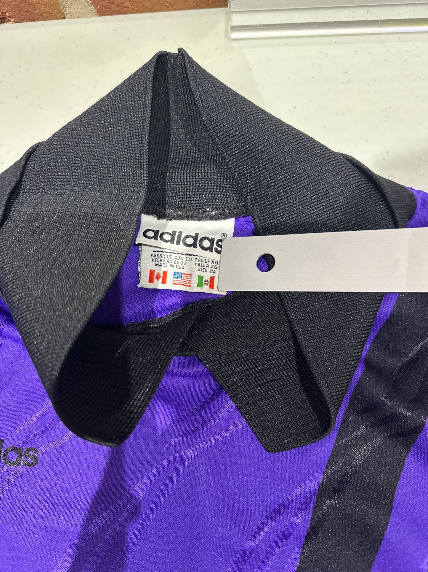 (Mens XL) 90s Adidas Purple Goali Soccer Jersey 007