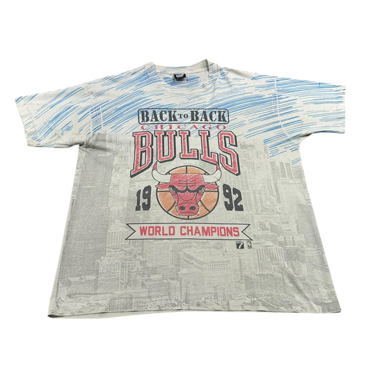 Vintage 1992 Chicago Bulls Shirt Mens XL All Over Print