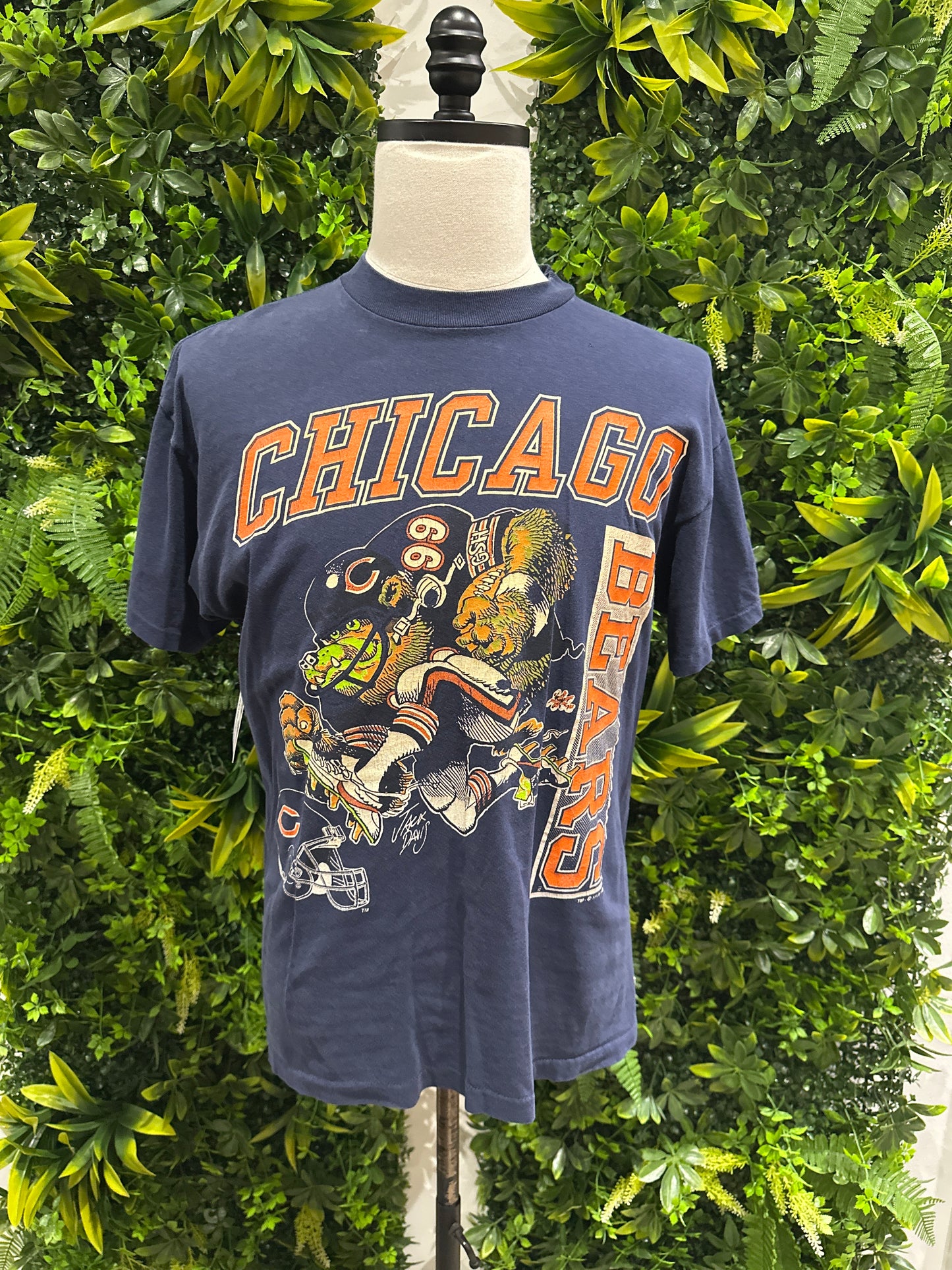 (Mens Large) 90s Jack Davis Chicago Bears Shirt 007