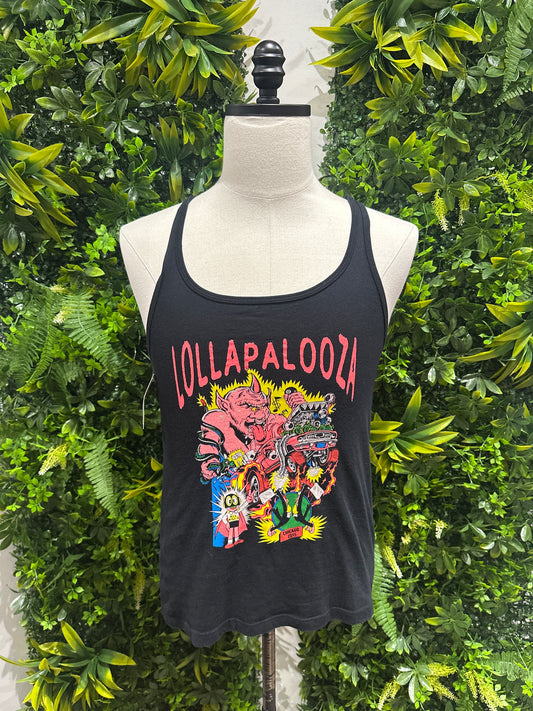 (Womens Small) Lollapalooza Black Tank-Top 007