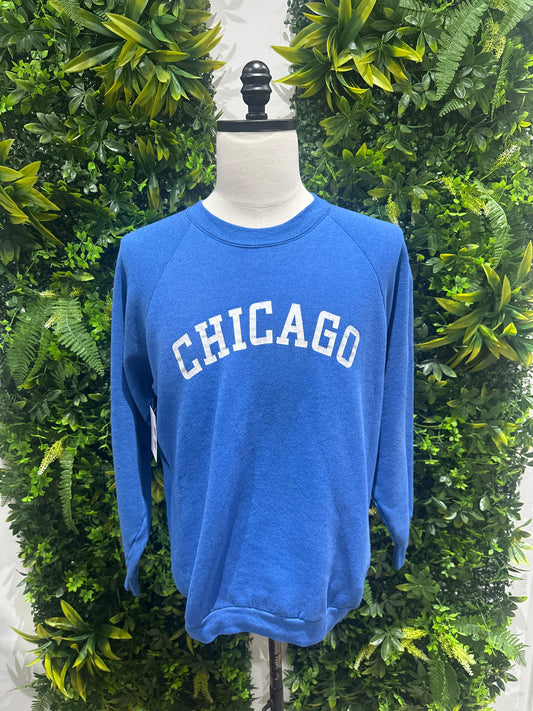 (Womens XL) 80s 'Chicago' Spell-Out Sweater 007